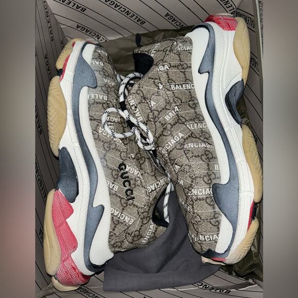 Gucci x Balenciaga Wmns Triple S 'The Hacker Project Size 8.5 Women’s - Picture 1 of 8